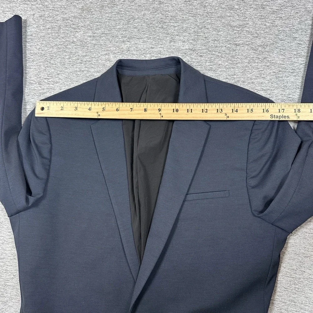 XSuit Blazer Mens 36 Blue Polyester Stretch Lined Tech City Travel Jacket